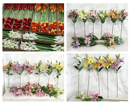 Artificial Lily dispositiones modern domos - elegans faux lilium decor ideas